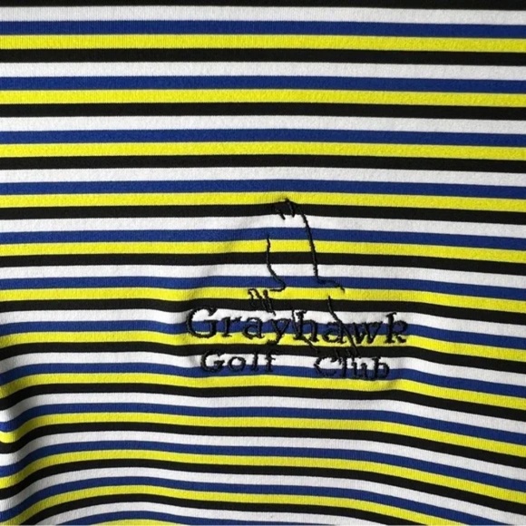 FootJoy Golf Performance Men's Striped Polo Shirt - Black and Yellow - Picture 2 of 10